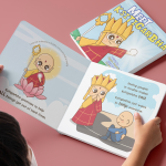 Custom Publishing mockup front cover+open interior p24&25